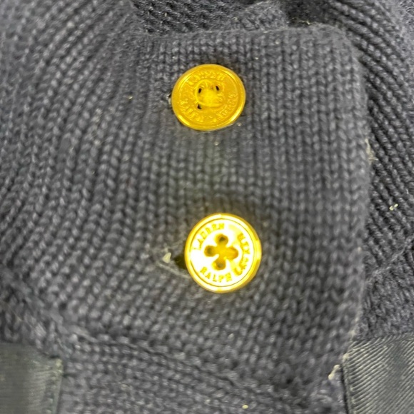 LAUREN Ralph Lauren Womens Navy Blue Toggle Button Knit Long Sleeve Sweater - Picture 7 of 8